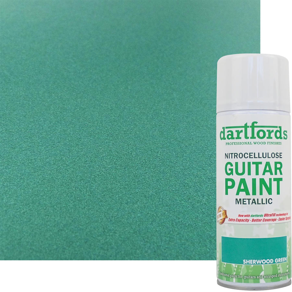 Sherwood Green Metallic Nitrocellulose Guitar Paint - 400ml Aerosol
