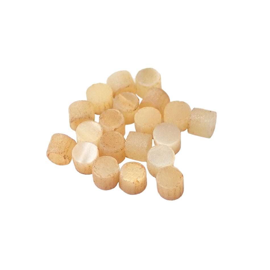 Cream Vintage Pearloid Celluloid Dot Inlays - 2.38mm, 3/32 In, Pack of 20, Circle