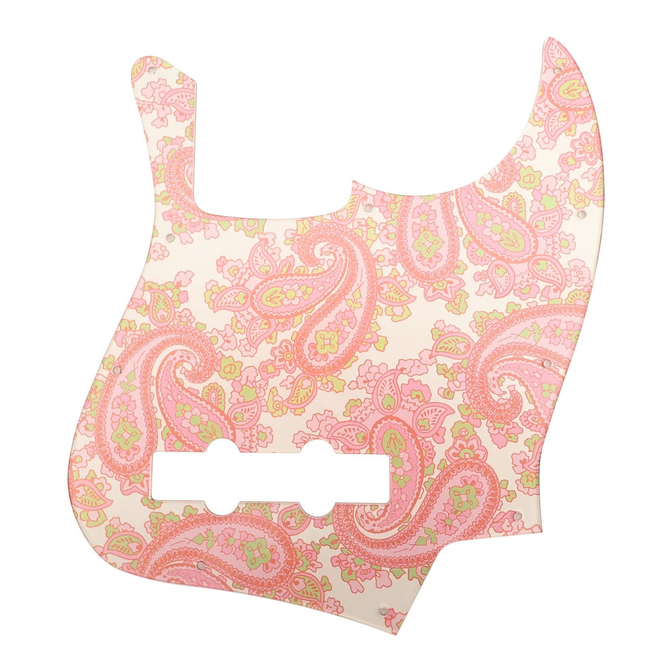 Pearl Gold Backed Pink Paisley Acrylic Jazz Bass Guitar Pickguard