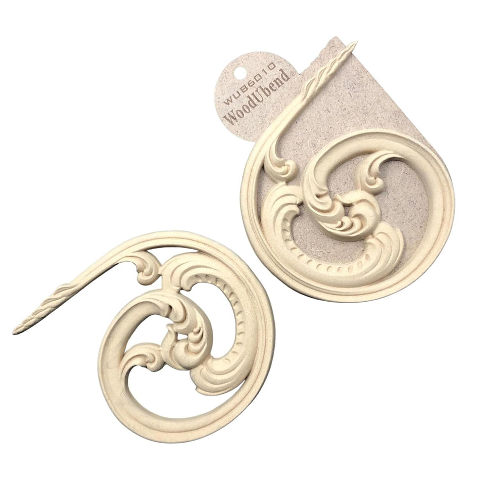 [WoodUBend] WUB6010 Scroll Pair Applique/Moulding - 140x155mm