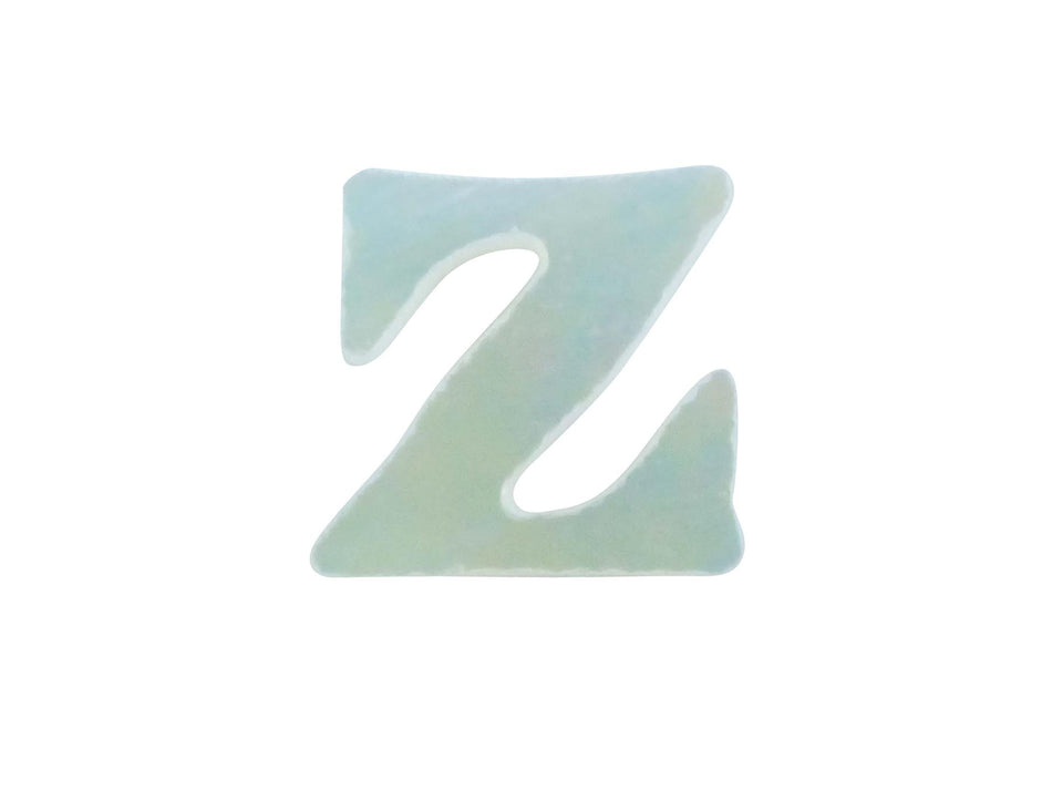 White Mother of Pearl Level 14 Druid Letter Inlay Lower Case Z - ~15mm, Lower Case Z