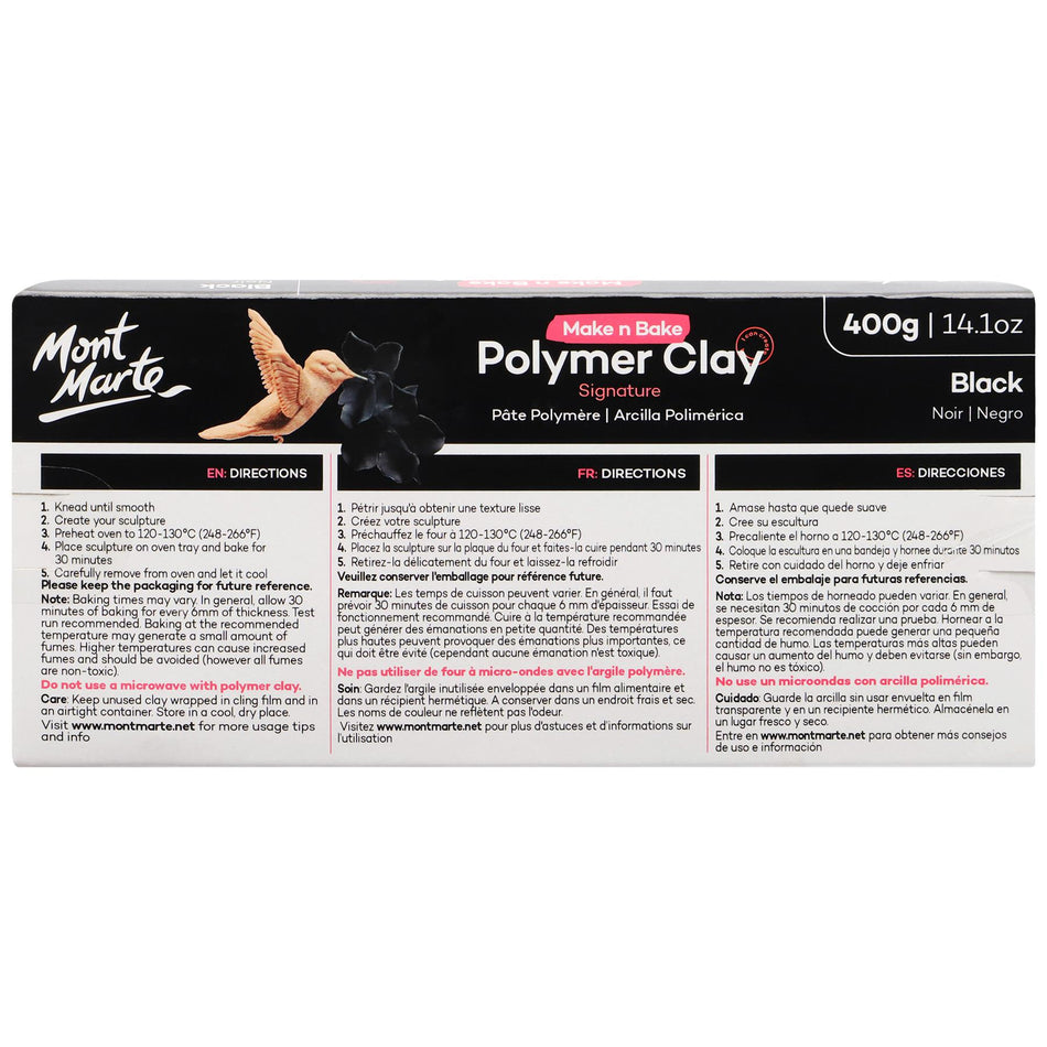 MMSP6403 Black Make N Bake Polymer Clay - 400g