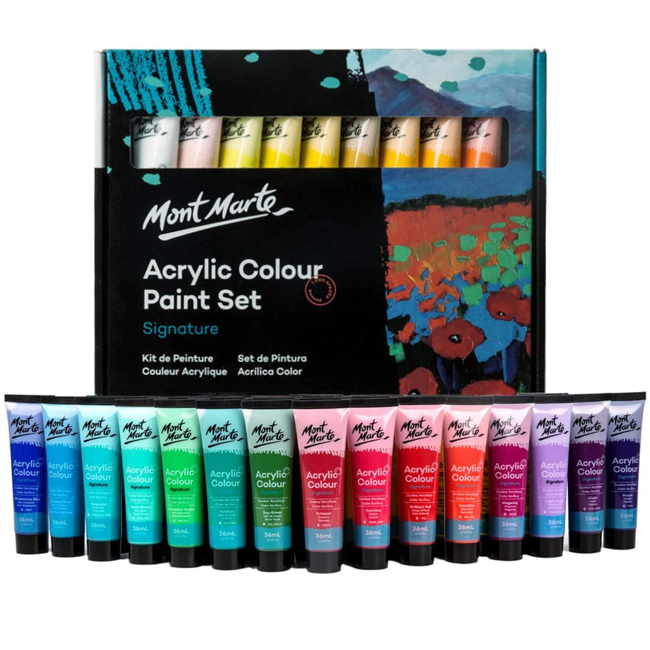 MSCH3636 Acrylic Colour Paint Set - 36ml Set of 36