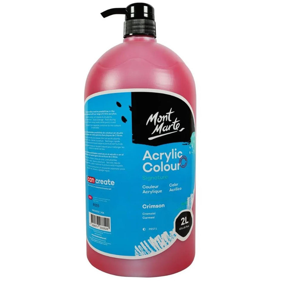 MSCH2212 Crimson Acrylic Paint Pump - 2 litre