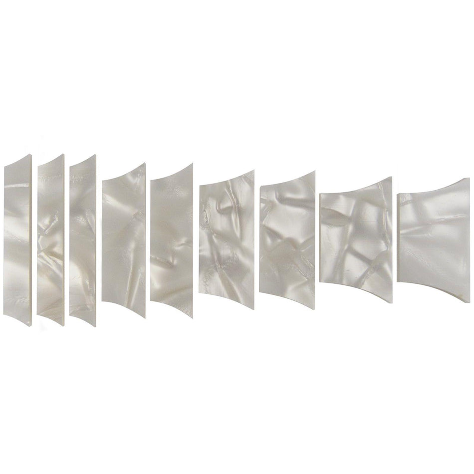 White Large Pattern Pearloid Celluloid Trapezoid Crown Guitar Fretmarker Inlay Set - Set of 10, Trapezoid