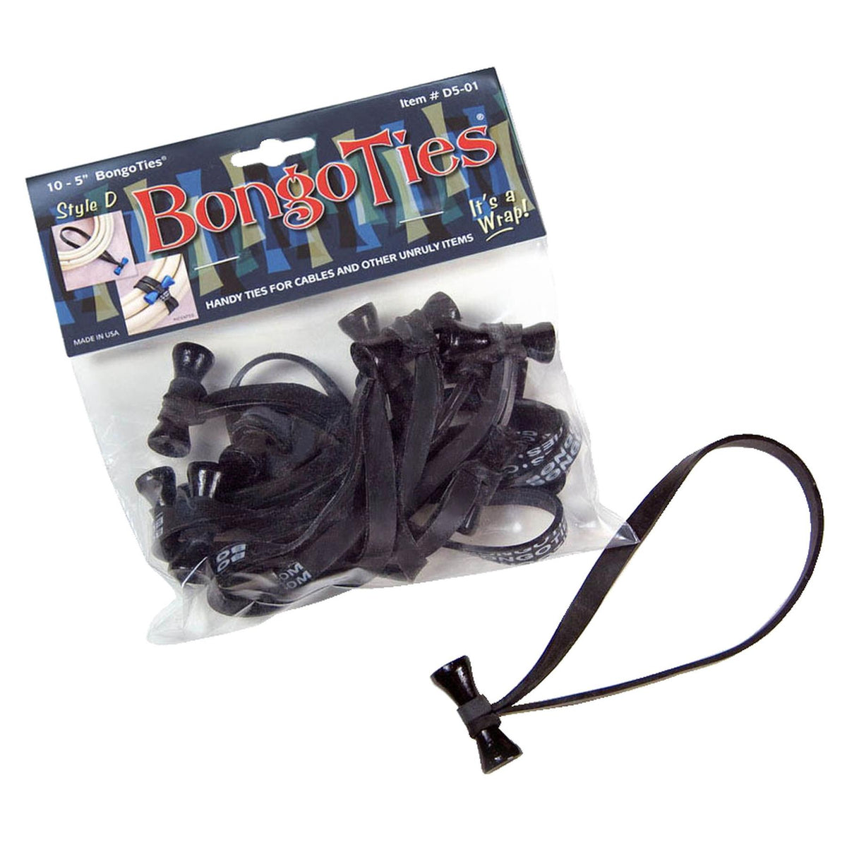 Obsidian Rothko D501K Style D Obsidian Black Tip Bongo Ties - 5