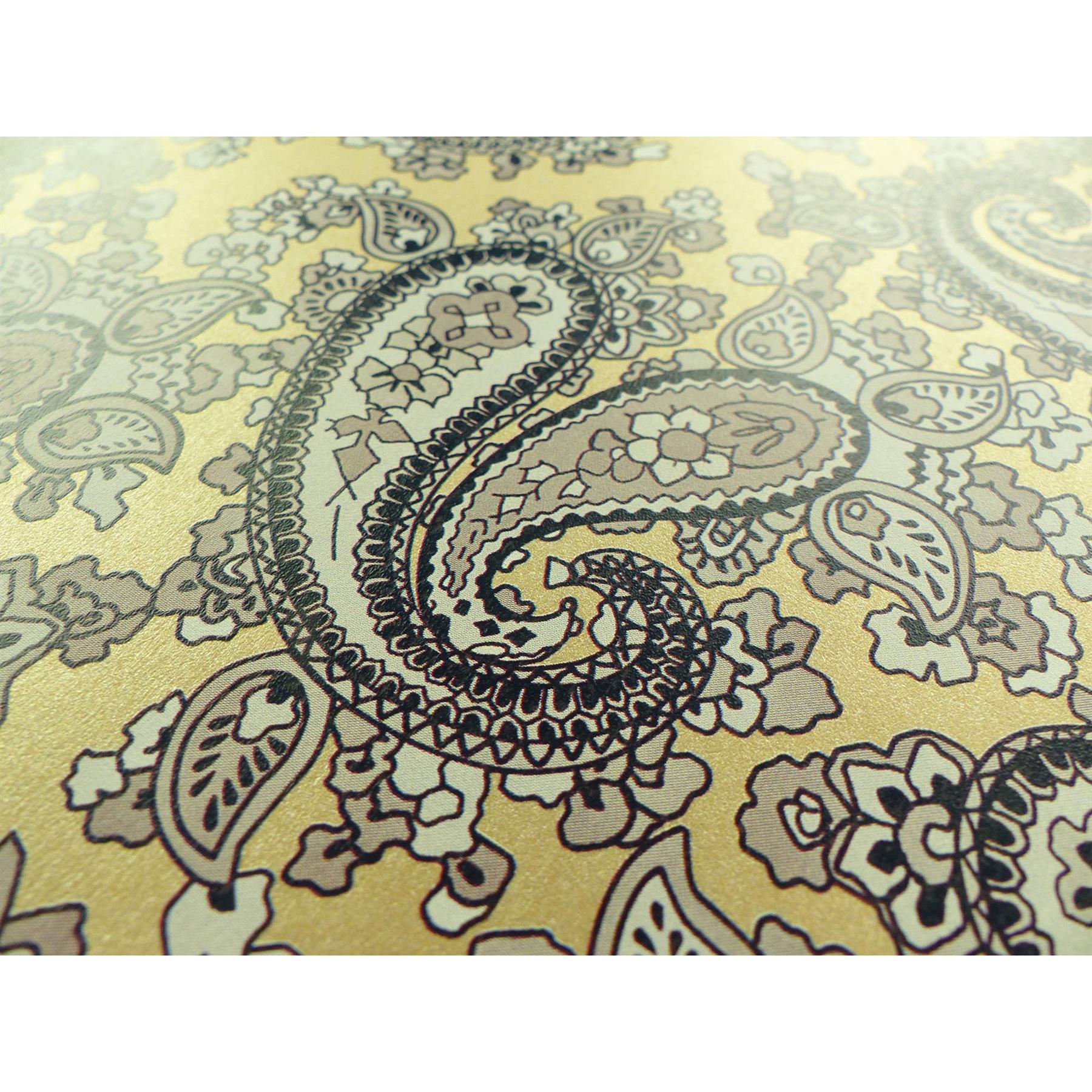 Bronze Backed Black and White Paisley Paper Guitar Body Decal