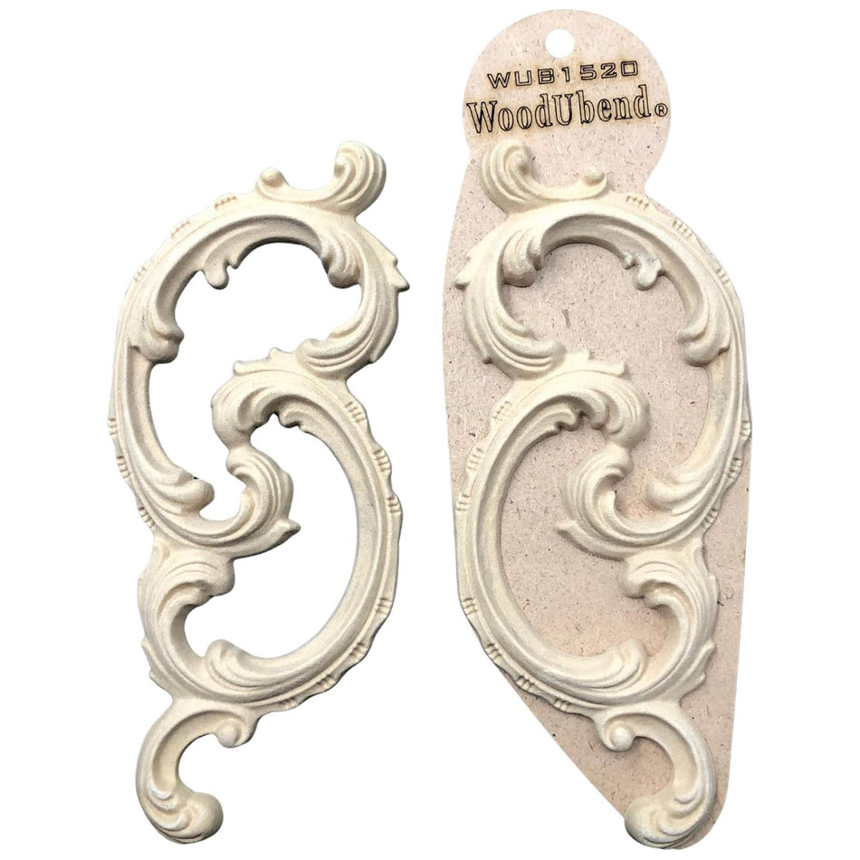 [WoodUBend] WUB1520 Scroll Pair Applique/Moulding - 200x80mm