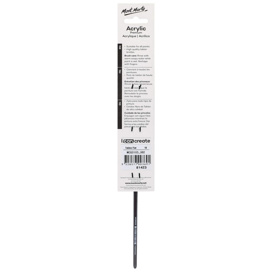 MCG0105 Acrylic Artist Brush Taklon Flat Long - 10