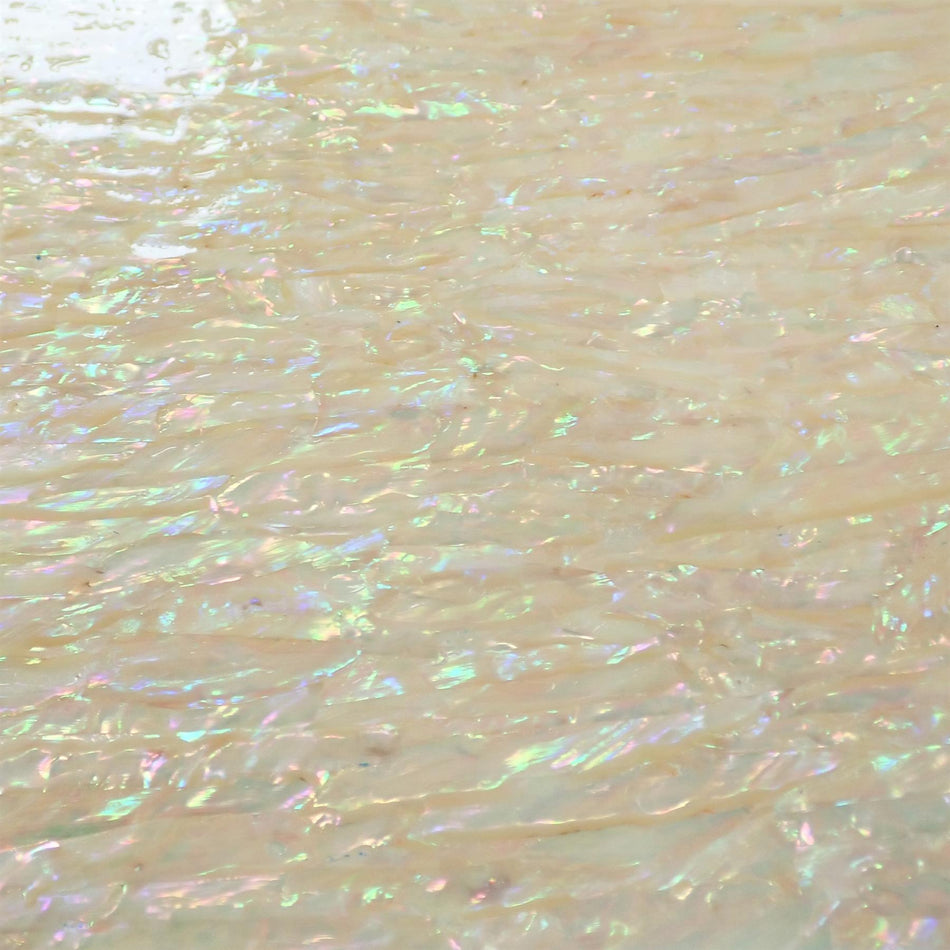 White Abalone Varnished Laminate Shell Veneer - 240x140x0.3mm, White Coated Backing