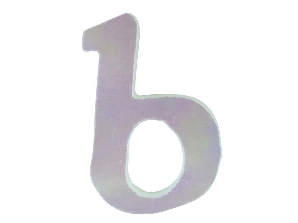 White Mother of Pearl Level 14 Druid Letter Inlay Lower Case B - ~15mm, Lower Case B