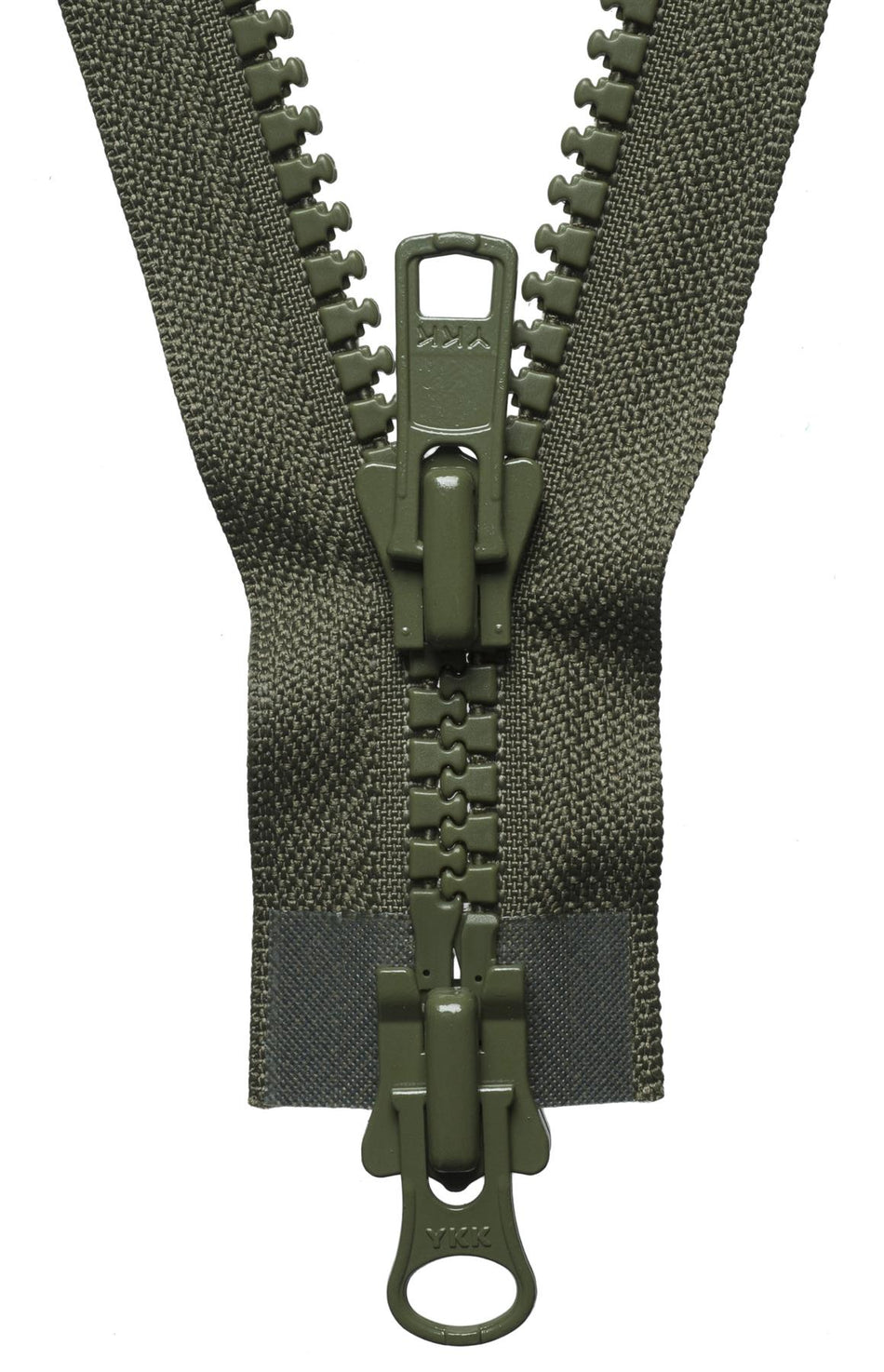 Khaki Vislon Heavy Two-Way Open End Zip - 61Cm