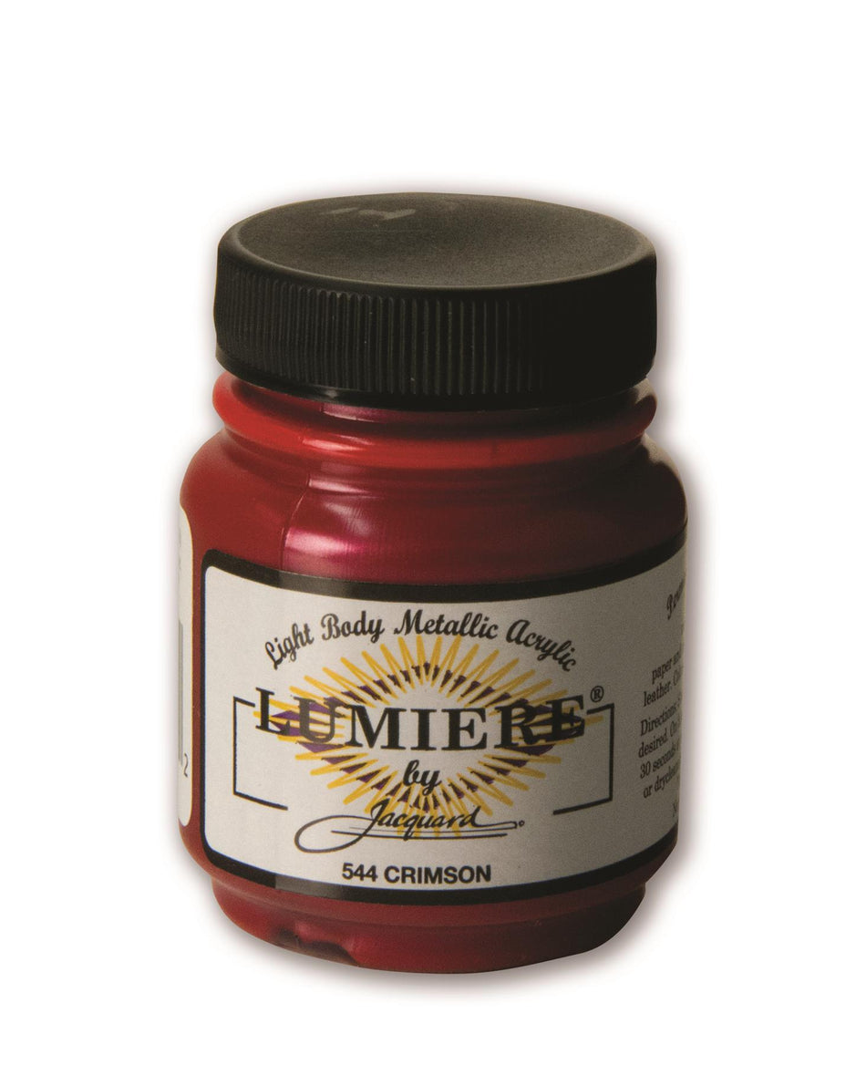 JAC1544 Lumiere 544 Crimson Metallic Acrylic Paint - 2.25 fl oz