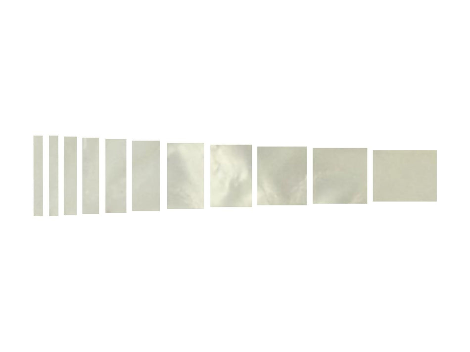 White Large Pattern Pearloid Celluloid Block Guitar Fretmarker Inlay Set - Set of 11, Rectangle