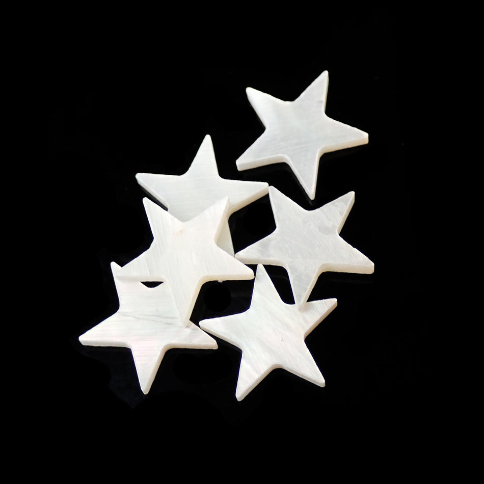 White Mother of Pearl Star Inlay - 7.65mm, Star