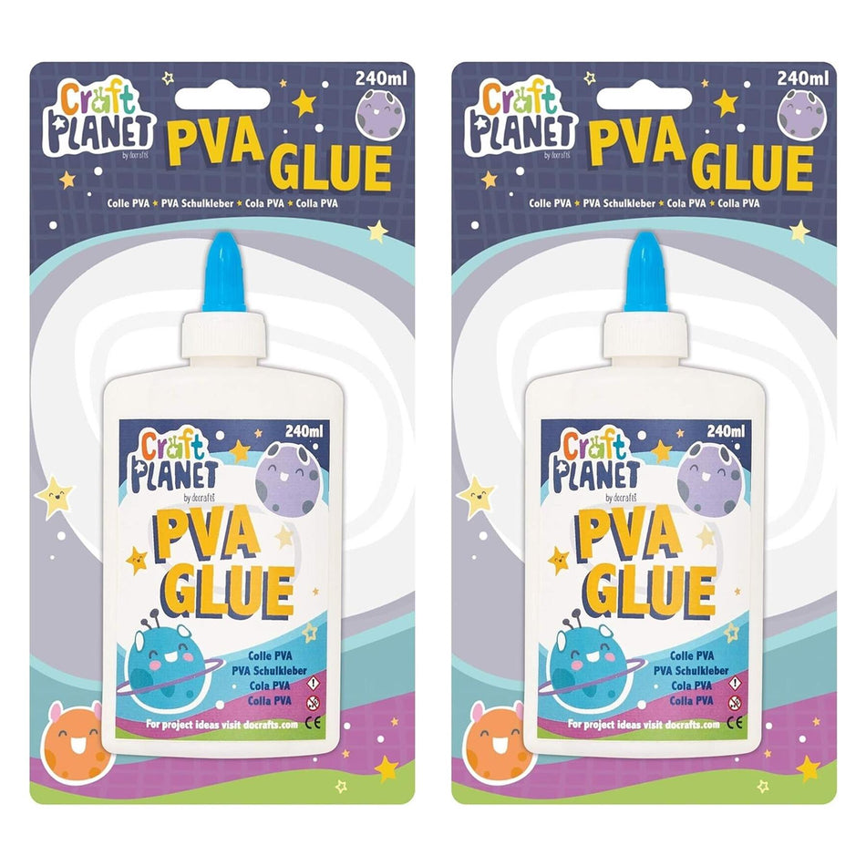 White Pva Craft Glue - 240ml Pack of 2