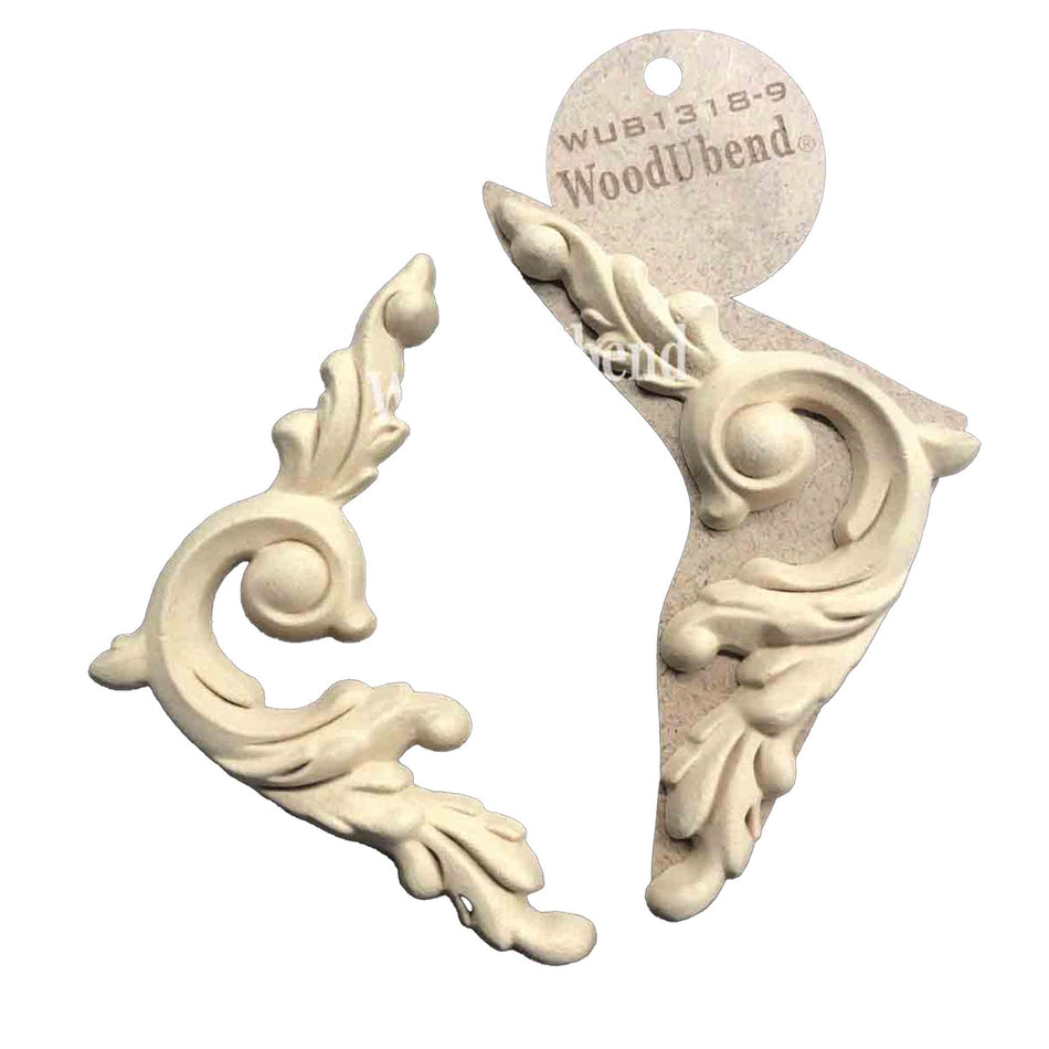 [WoodUBend] WUB212326 Scroll Pair Applique/Moulding - 155x90mm