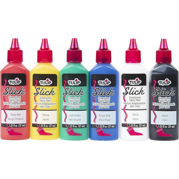 Slick Multi Dimensional Fabric Paint - 37ml, Set of 6