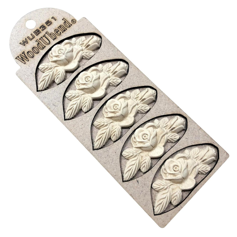 [WoodUBend] WUB351 Floral Applique/Moulding - 30x70mm
