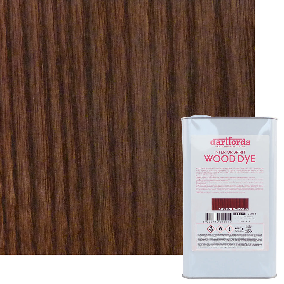 Dark Rich Mahogany Interior Spirit Based Wood Dye