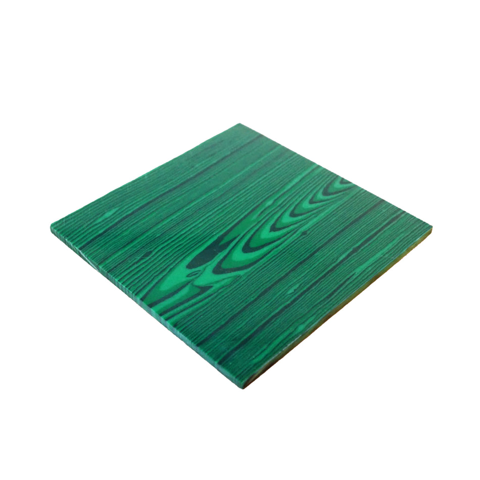 C "Banded" Marble Malachite Reconstituted Stone Inlay Blank - 50x50x1.5mm, Square