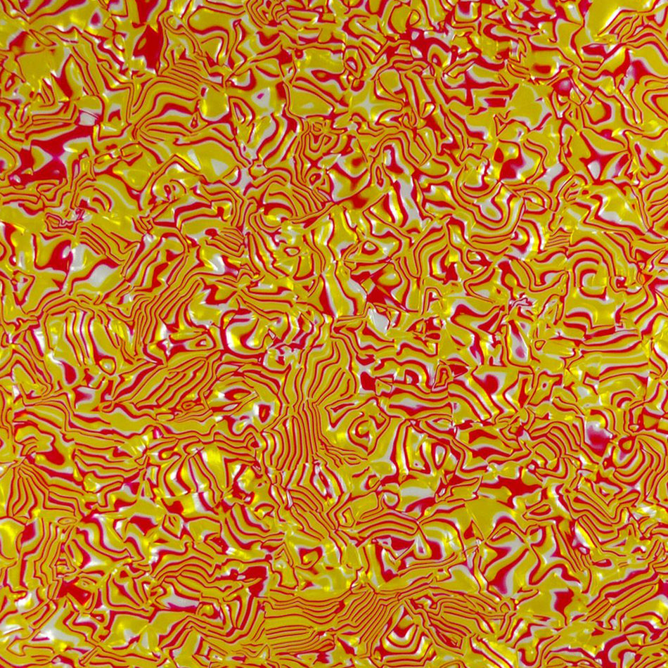 Red and Yellow Shell PVC Electric Guitar Pickguard Sheet - 430x290x2.5mm, 4-Ply