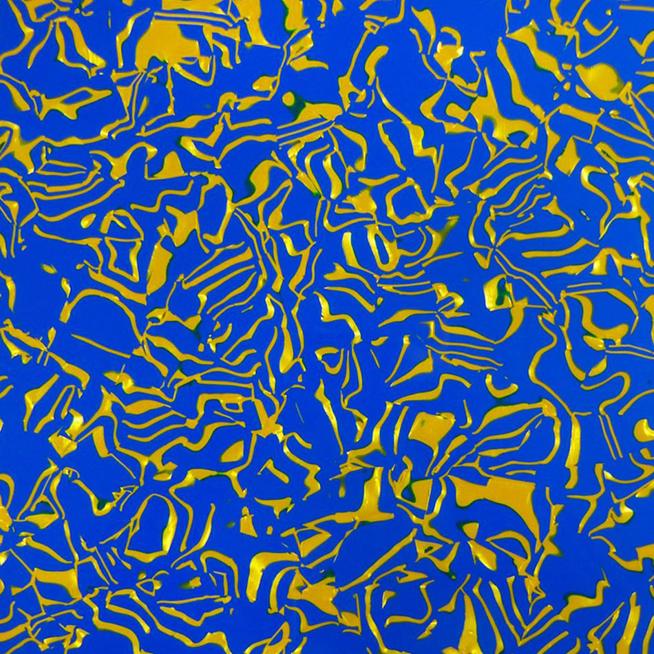 Blue and Yellow Shell PVC Electric Guitar Pickguard Sheet - 430x290x2.5mm, 4-Ply