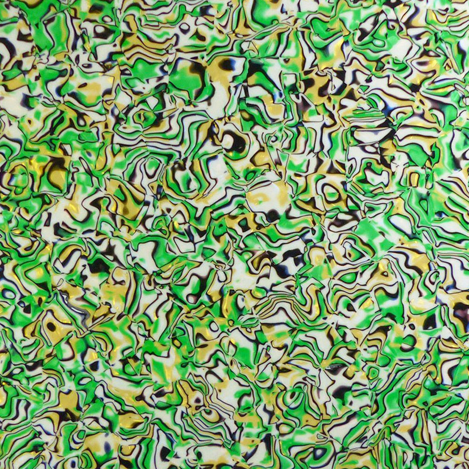 Green and White Shell PVC Electric Guitar Pickguard Sheet - 430x290x2.5mm, 4-Ply