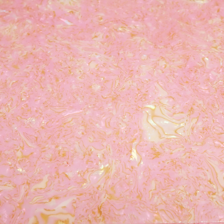 Pink Fine Shell Celluloid Laminate Acrylic Sheet - 400x300x3mm