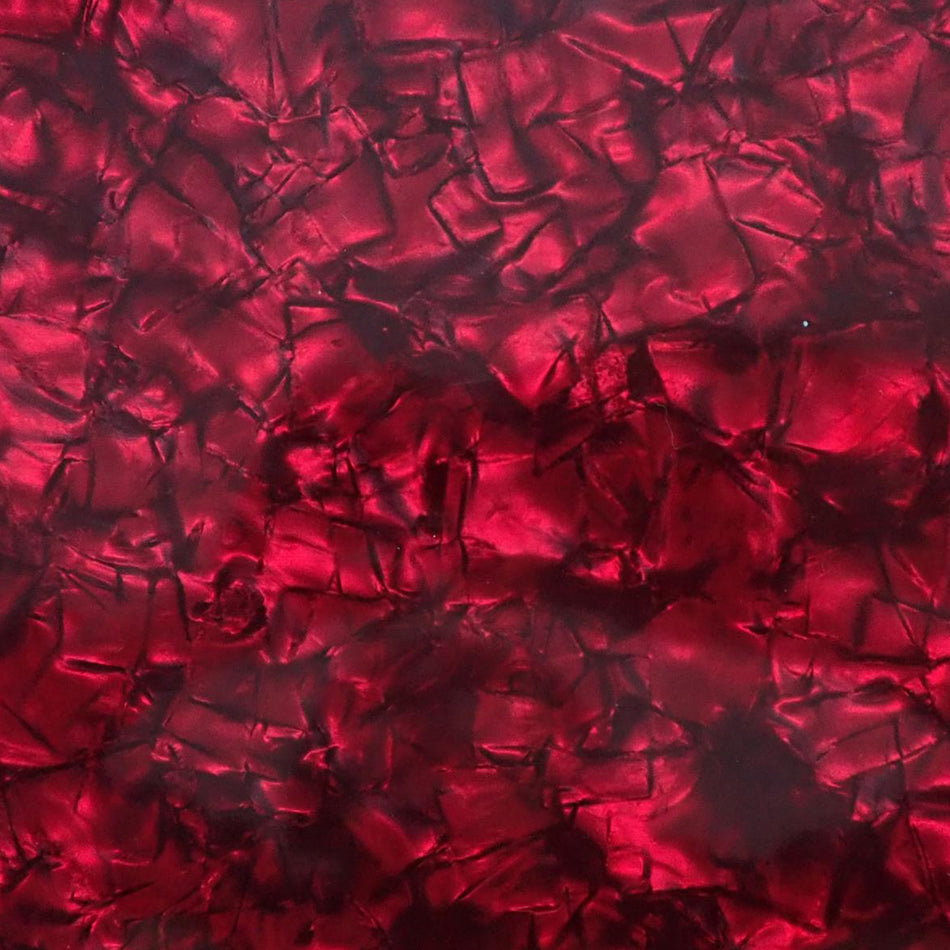 Red Large Pearloid Celluloid Sheet - 1600x700x0.17mm