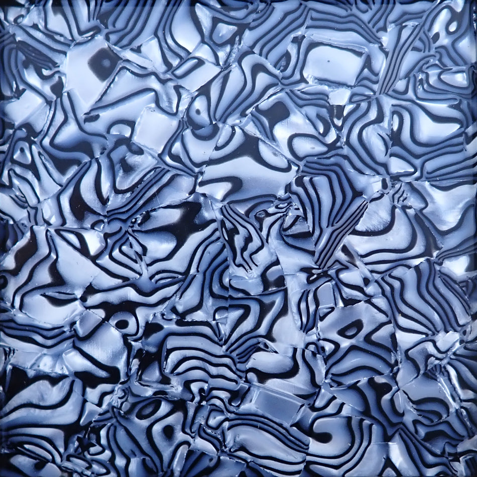 [Incudo] Black and White Tiger Shell Celluloid Sheet - 1500x90x0.7mm