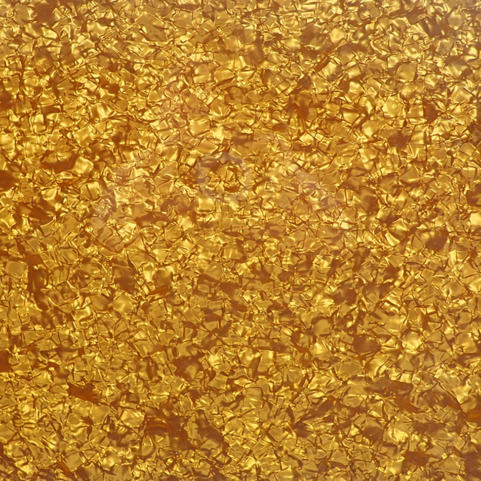 Yellow Brown Pearloid PVC Electric Guitar Pickguard Sheet - 430x290x2.5mm, 4-Ply