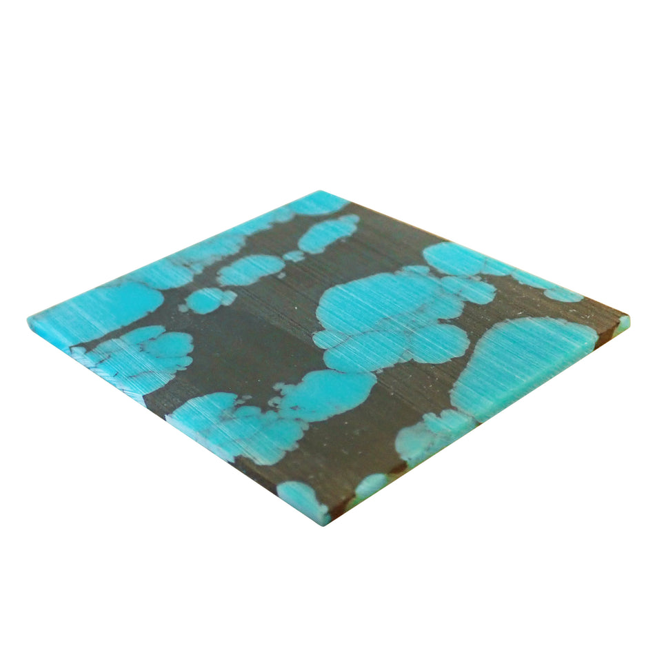 Blue Black Dragon Skin Turquoise Reconstituted Stone Inlay Blank - 50x50x1.5mm, Square