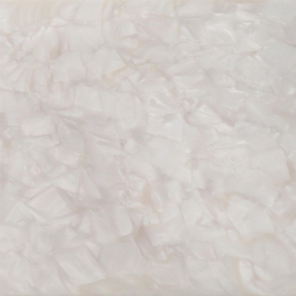 White Large Pattern Pearloid Cellulose Acetate Sheet, 4mm Thick