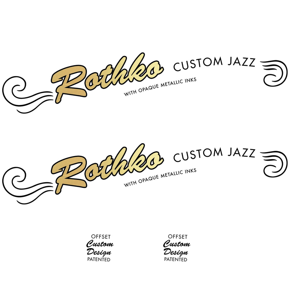 Custom Jazz Style Guitar Headstock Waterslide Decal Transfer x2