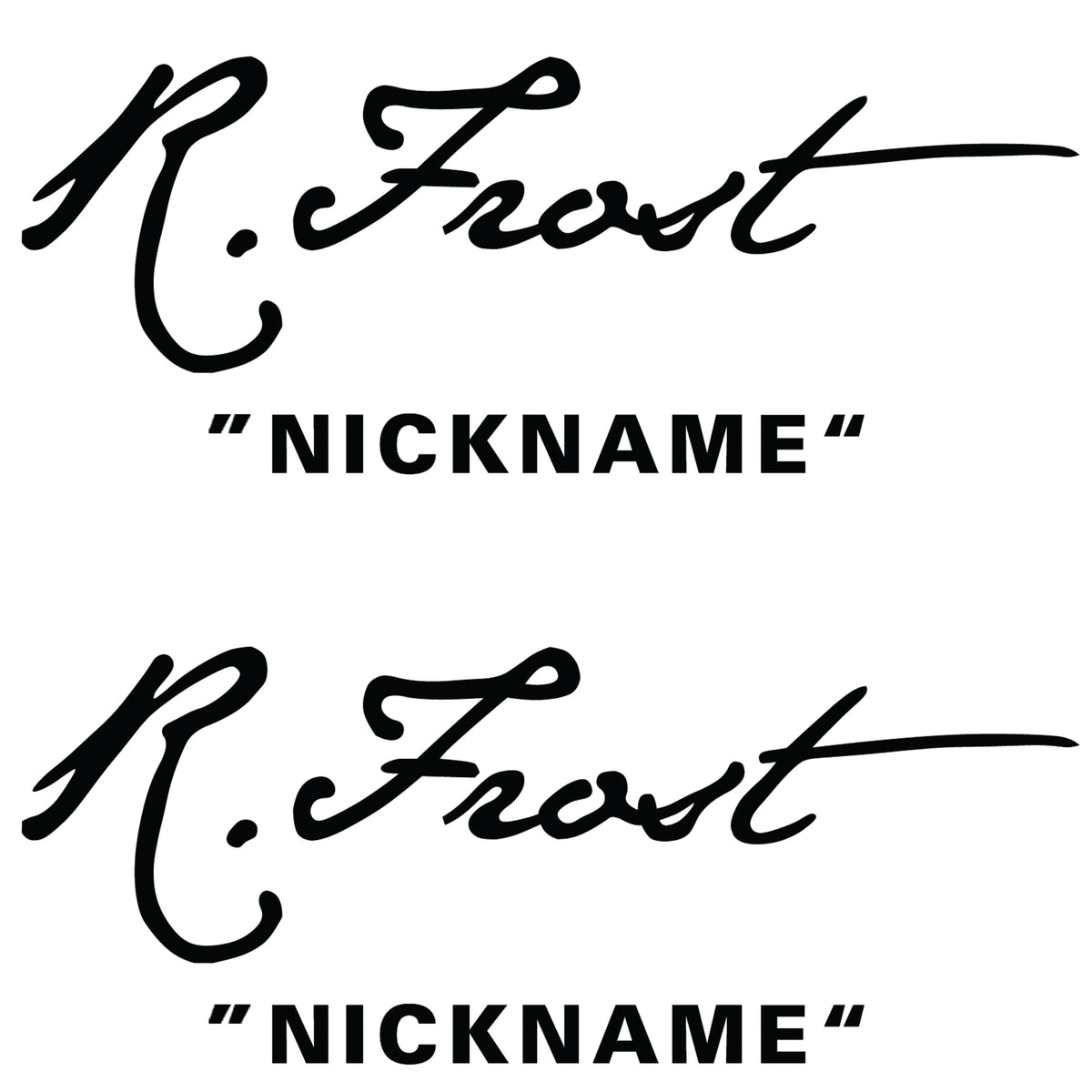 Custom Signature Guitar Decal In Your Chosen Font x2 – Rothko and Frost