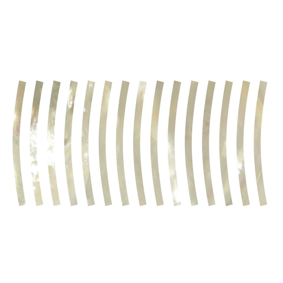 White Mother of Pearl Curved Guitar Purfling - 15.8x1.6mm, 76.2mm Inside Diameter