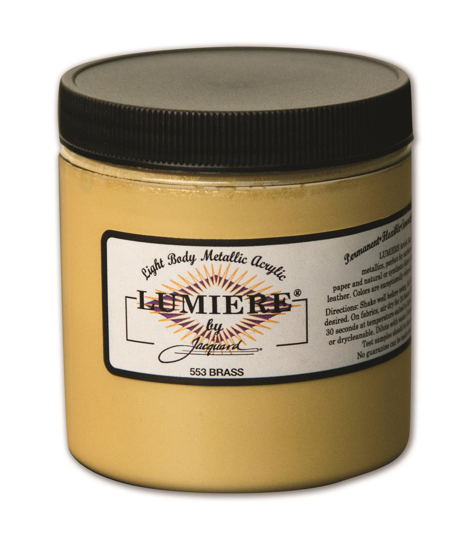 JAC2553 Lumiere 553 Brass Metallic Acrylic Paint - 8 fl oz