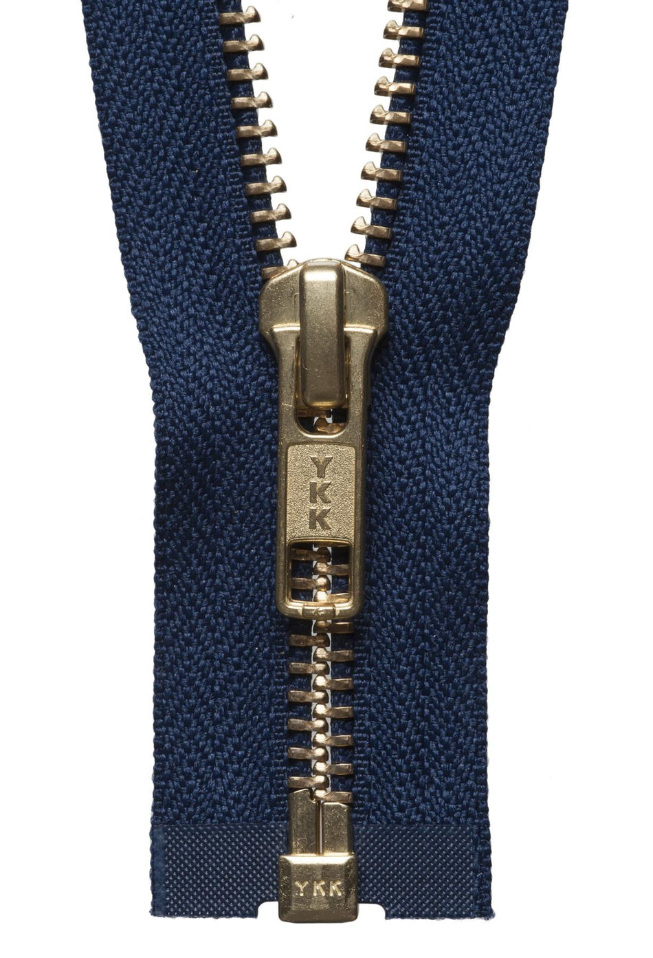 Navy Brass Metal Open End Zip - 51Cm