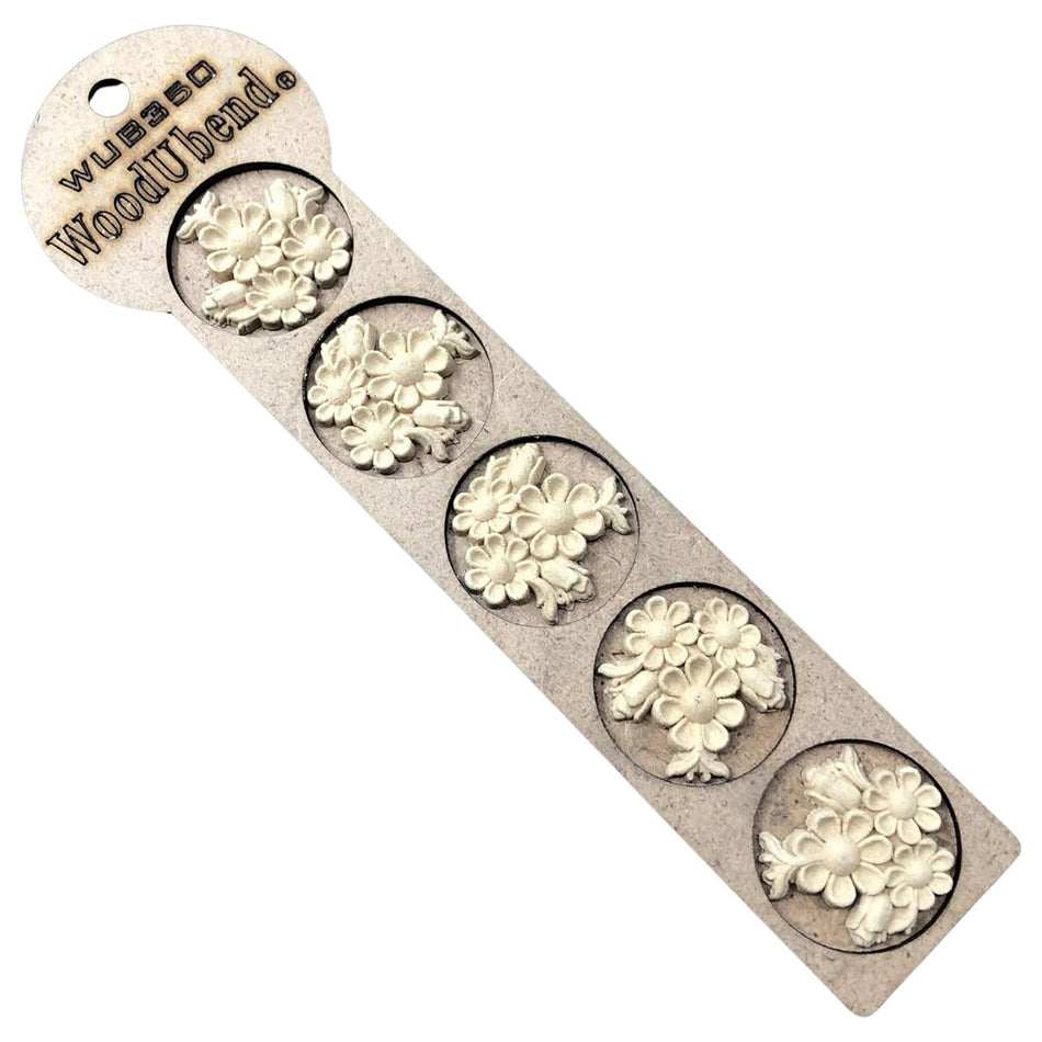 [WoodUBend] WUB350 Floral Applique/Moulding - 35x35mm