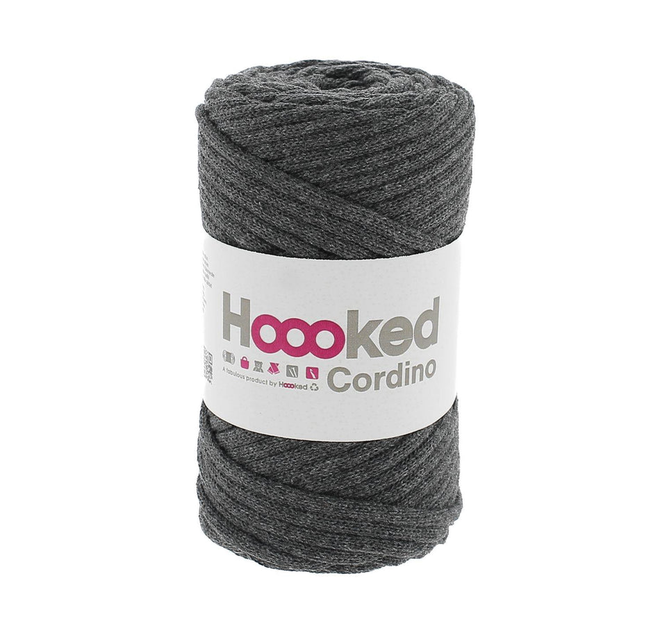 CORD49 Cordino Charcoal Anthracite Cotton Macrame Cord - 54M, 150g