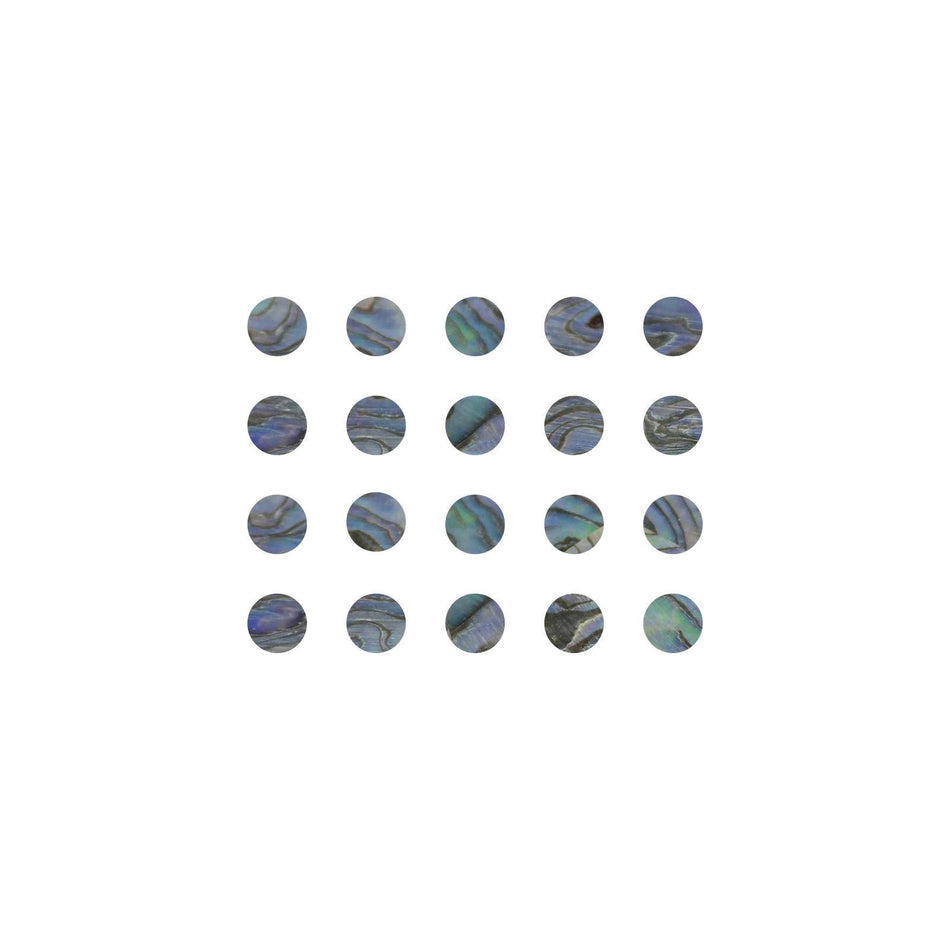 Paua Abalone Dot Inlays - 12mm, Pack of 20, Circle