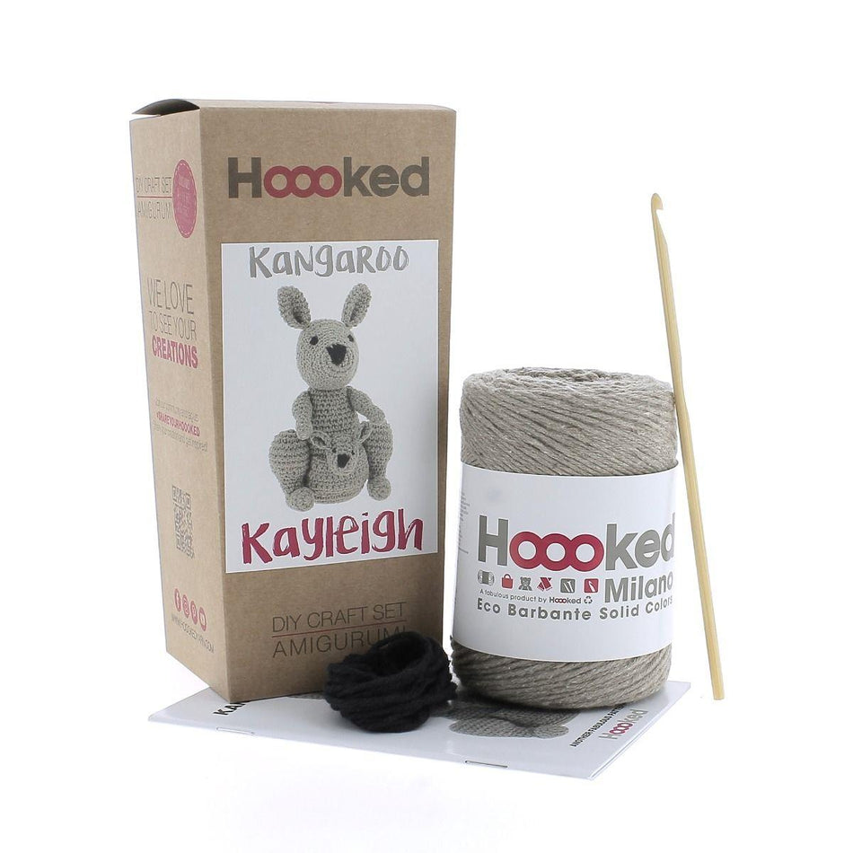 PAK236 Eco Barbante Milano Taupe Cotton Kangaroo Kayleigh Crochet Amigurumi Kit