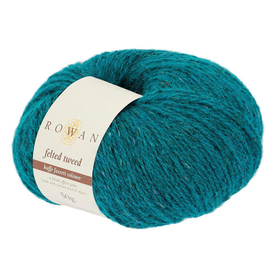 Felted Tweed Turquoise 202 50% Wool 25% Alpaca 25% Viscose Yarn - 50g