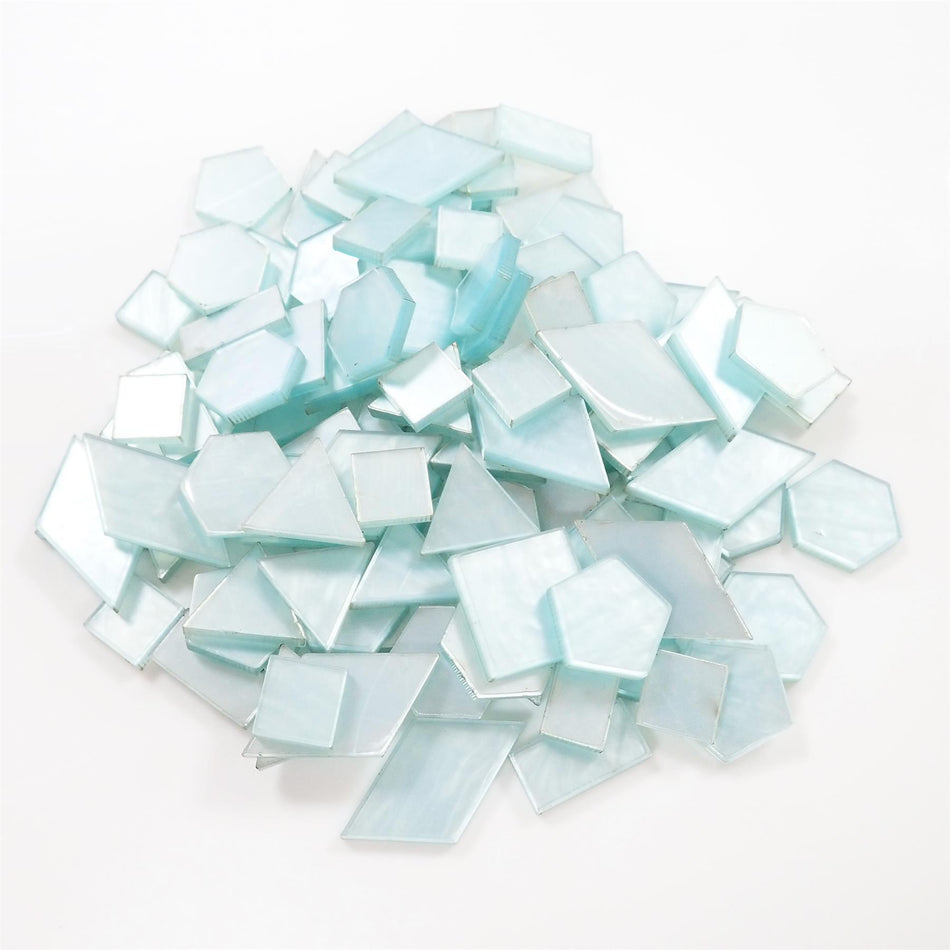 Mixed Baby Blue Pearl Acrylic Mosaic Tiles, 12-30mm (Pack of 200pcs)