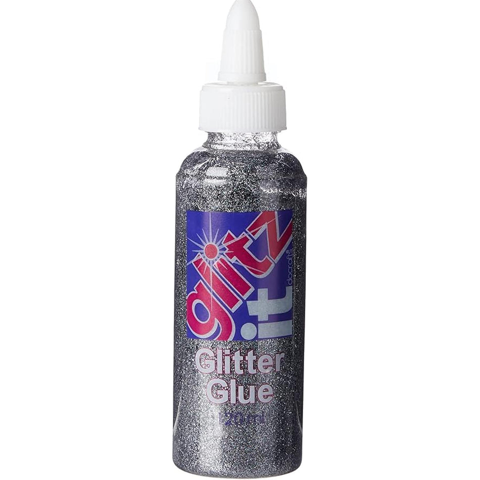 Glitz It Metal Grey Glitter Glue - 120ml