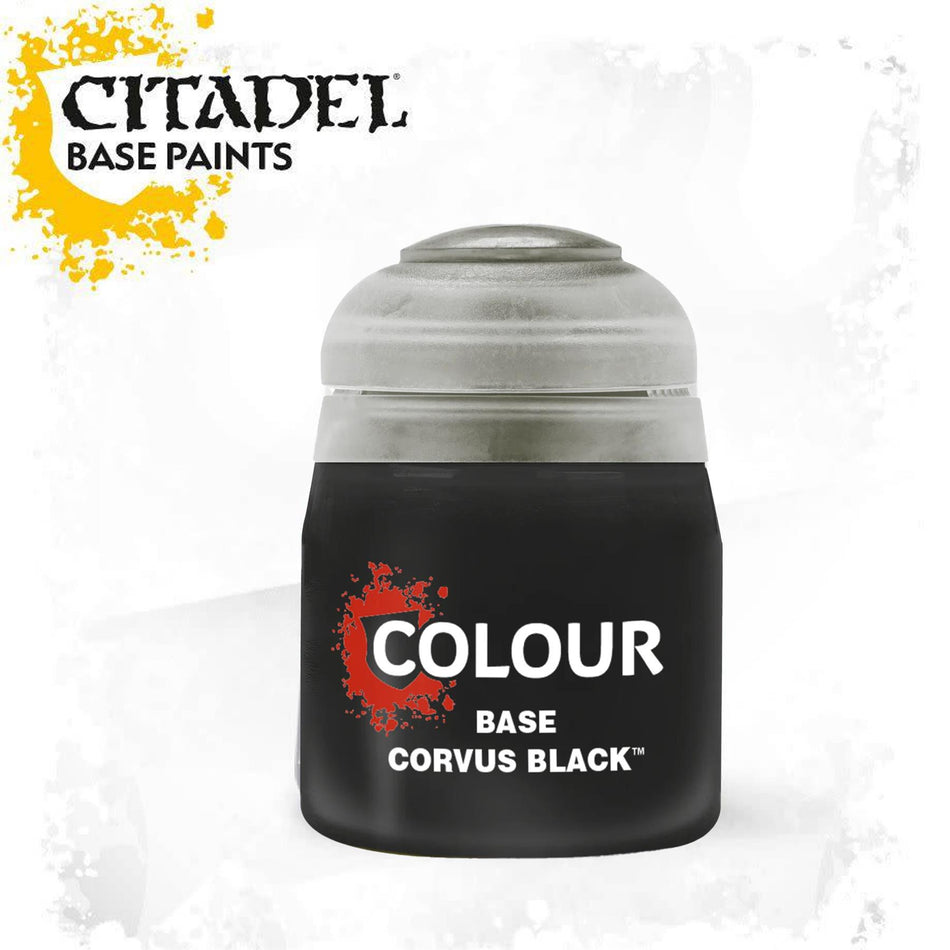 [Games Workshop] Citadel Corvus Black Base Model Paint - 12ml