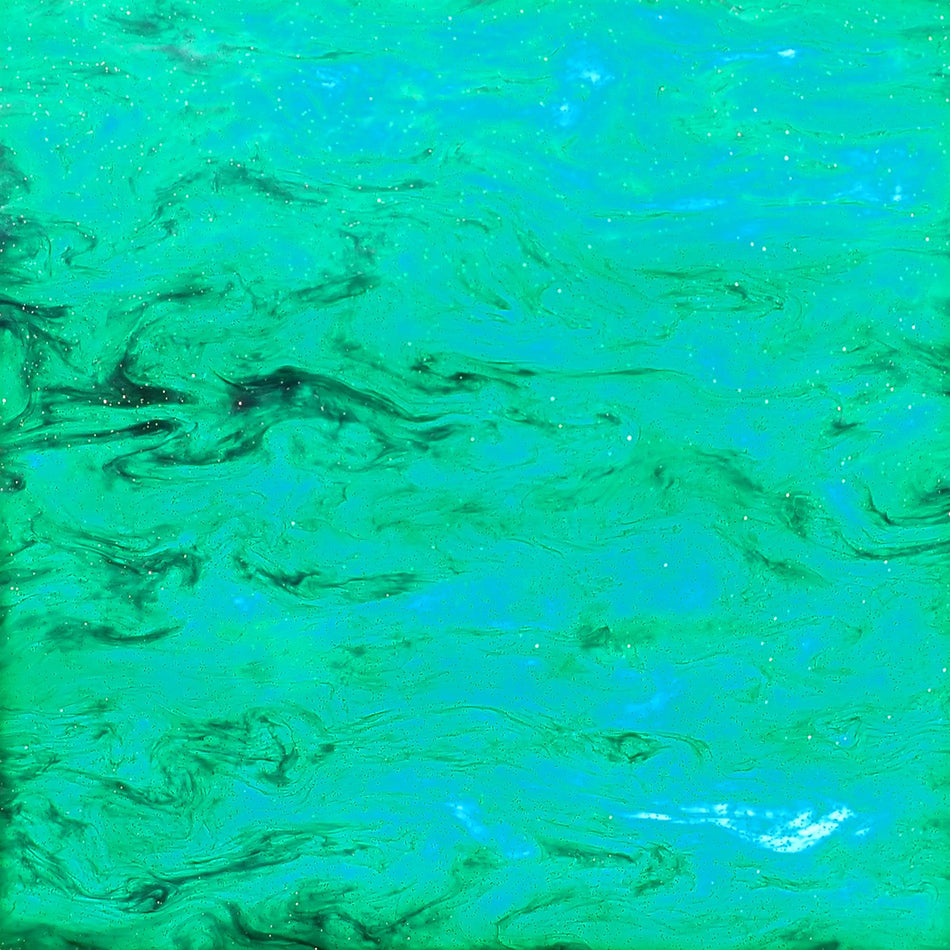Green/Purple Glittering Smoky Cast Acrylic Sheet (3mm thick)
