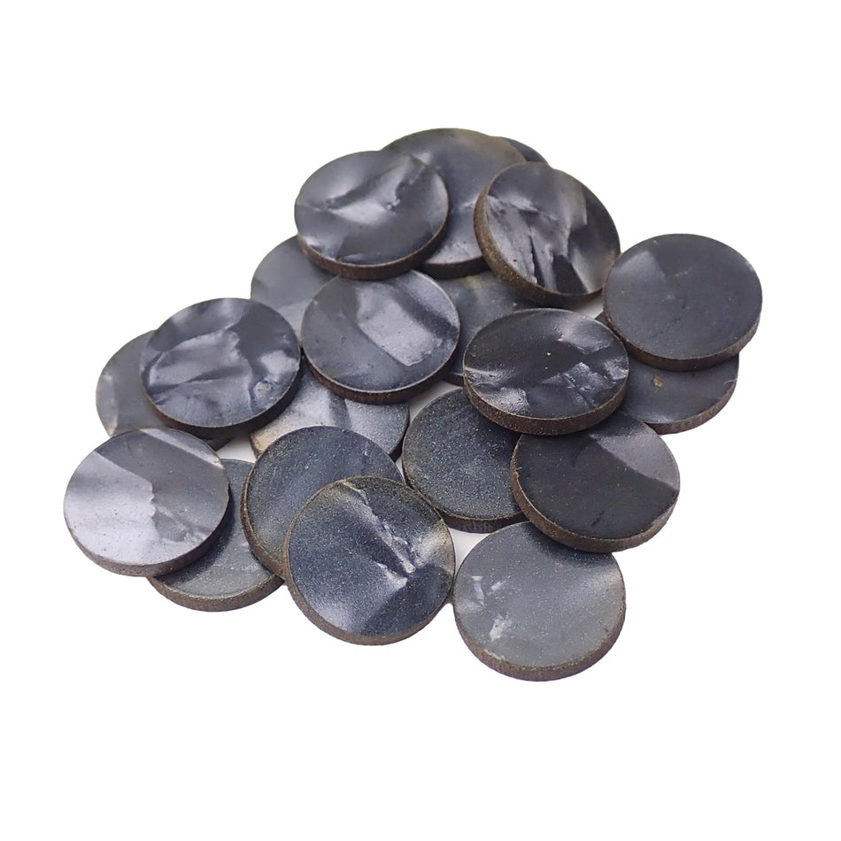 Black Pearloid Celluloid Dot Inlays - 10mm, Pack of 20, Circle