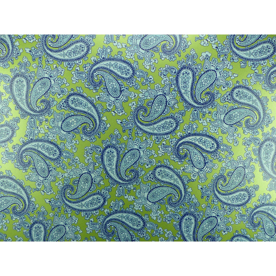 Moss Green Backed Blue Paisley Paper Guitar Body Decal - 420x295mm